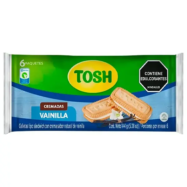 Galleta Tosh Sándwich Vainilla 6Un
