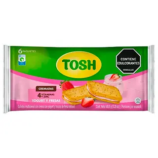 Galleta Tosh Sándwich Yogurt Fresas 6Un