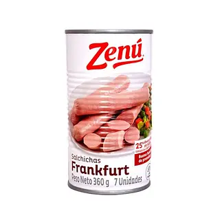 Enlatado Salchicha Frankfurt Zenu 360Gr