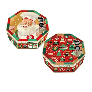 Galleta Noel Navidad Cofre Octagonal 260gr