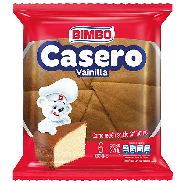 Ponqué Casero Bimbo Vainilla 200Gr