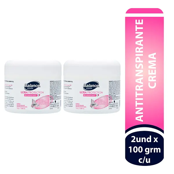 Desodorante Balance Crema Ultra Women 2Unx100Gr