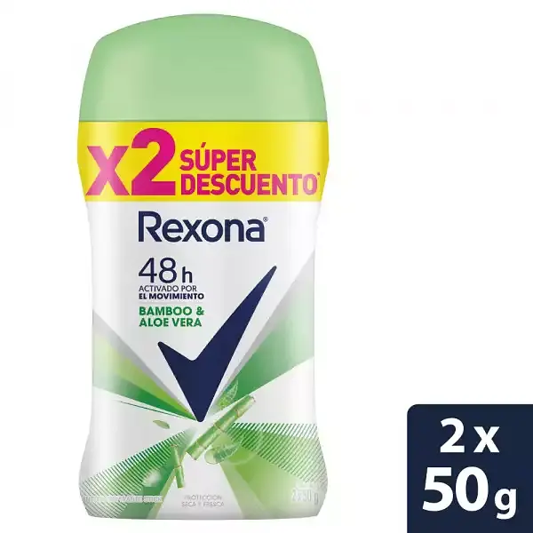 Desodorante Rexona Barra Bamboo 2Unx50Gr