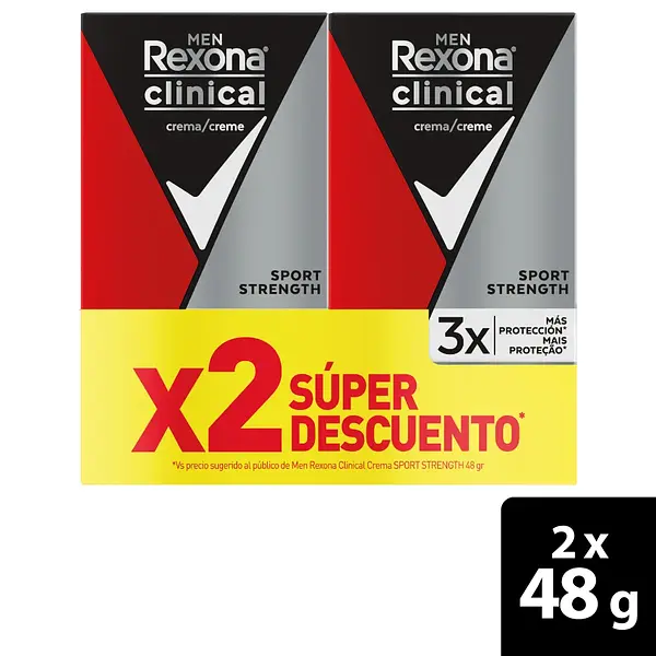 Desodorante Rexona Barra Clinical Men Sport 2Unx48Gr