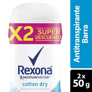 Desodorante Rexona Barra Cotton 2Unx50Gr