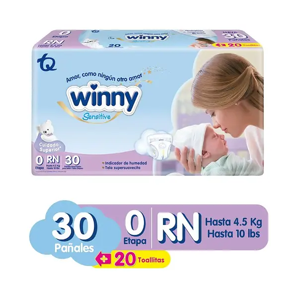 Pañal Winny Sensitive Etapa RN 30Un