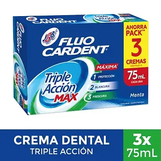 Crema Dental Fluo Cardent Max 3Unx75Ml