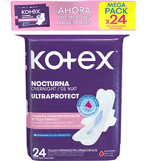 Toallas Higienicas Kotex Nocturna 24Un