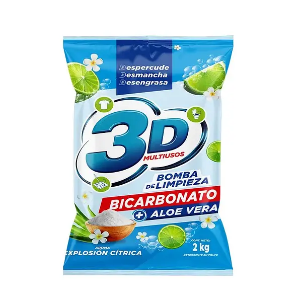 Detergente 3D Azul 2000Gr