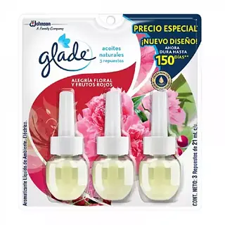 Ambientador Glade Repuesto Aceite Surtido 3Unx21Ml