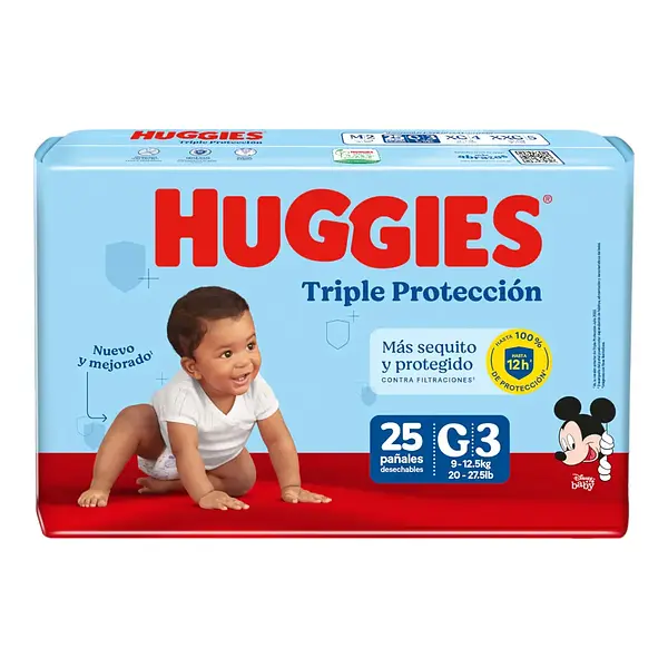 Pañal Huggies Triple Protección Etapa 3 30Un
