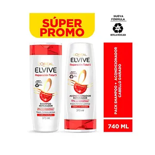 Shampoo + Acondicionador Elvive Reparación Total 5 370Ml
