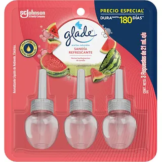 Ambientador Glade Aparato Eléctrico+Repuesto Sandia Refr 21Ml