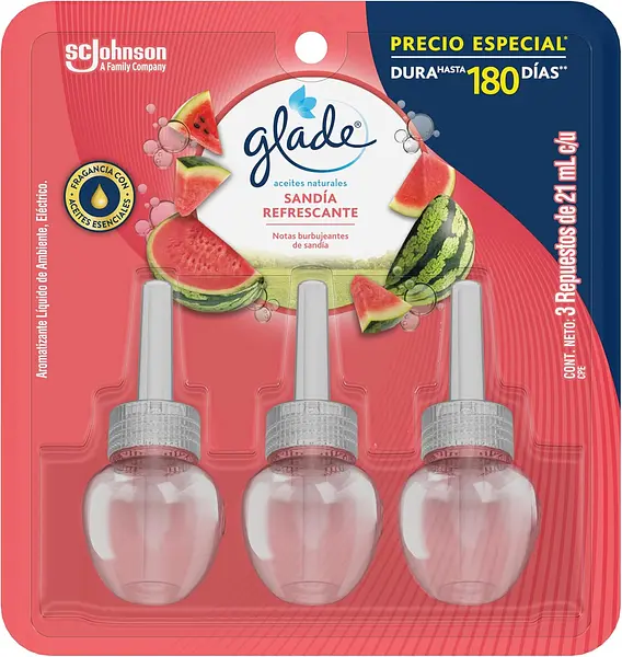 Ambientador Glade Aparato Eléctrico+Repuesto Sandia Refr 21Ml