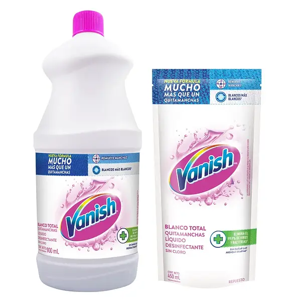 Quitamanchas Vanish Liquido Blanco 900Ml+450Ml