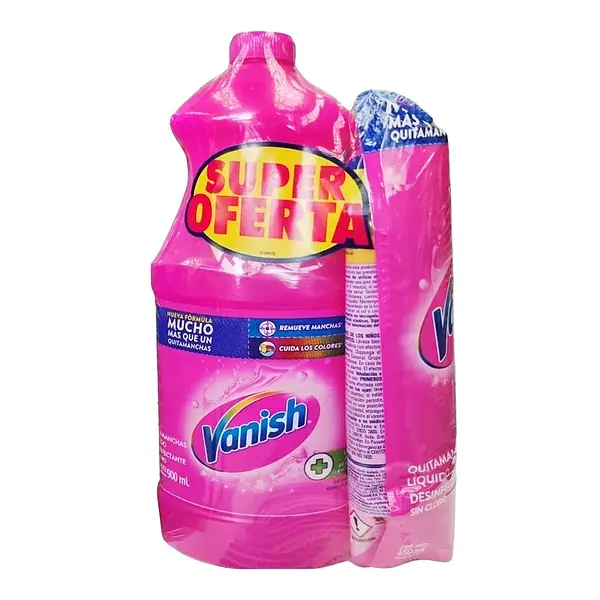 Quitamanchas Vanish Liquido Rosa 900Ml+450Ml
