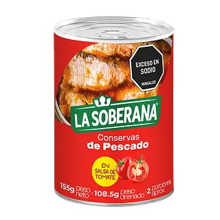 Sardina Tinapa Soberana En Salsa De Tomate 155gr