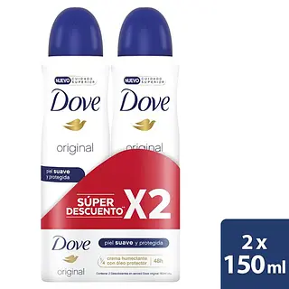 Desodorante Dove Aerosol Original 2unx150ml