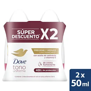 Desodorante Dove Rollon Calendula 2unx50ml
