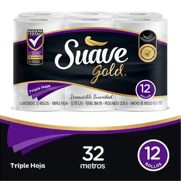 Papel Higienico Suave Gold 12un
