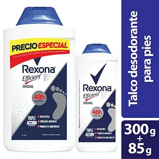 Talco Para Pies Rexona Efficient 300gr+85gr