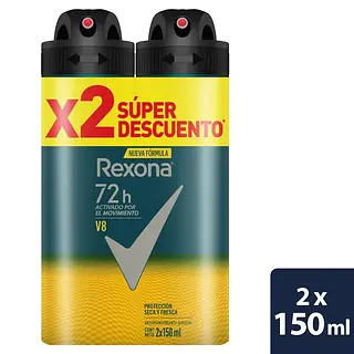 Desodorante Rexona Aerosol V8 2unx150ml