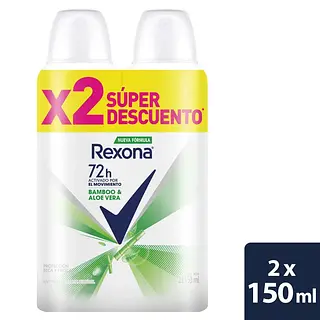 Desodorante Rexona Aerosol Bamboo 2unx150ml