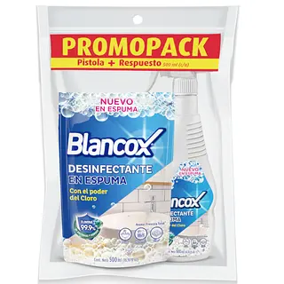 Desinfectante En Espuma Blancox Pistola 500ml+Doypack