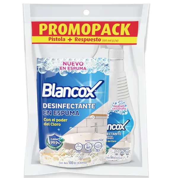Desinfectante En Espuma Blancox Pistola 500ml+Doypack