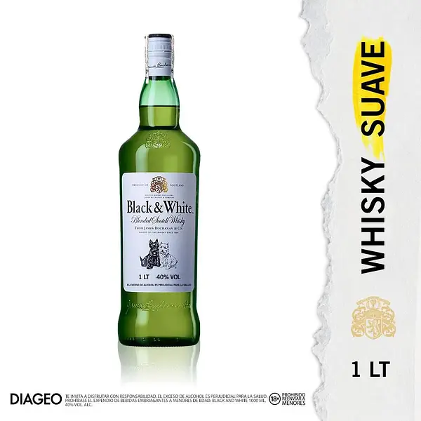 Whisky Black & White 1000ml